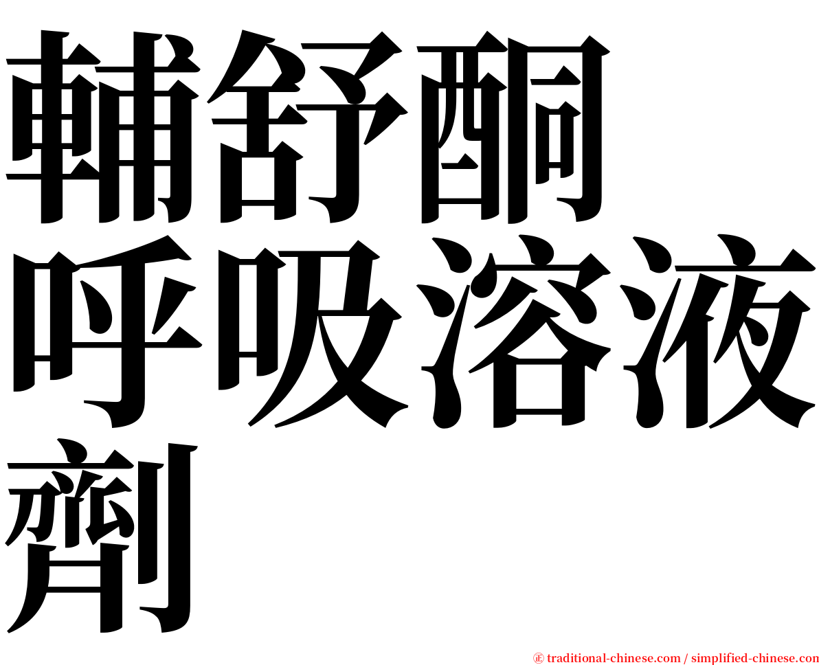輔舒酮　呼吸溶液劑　 serif font